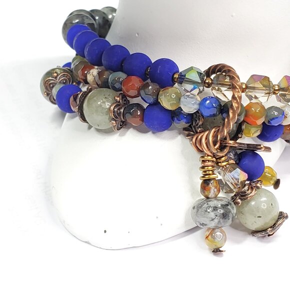 Labradorite Crystal Charm Bracelet